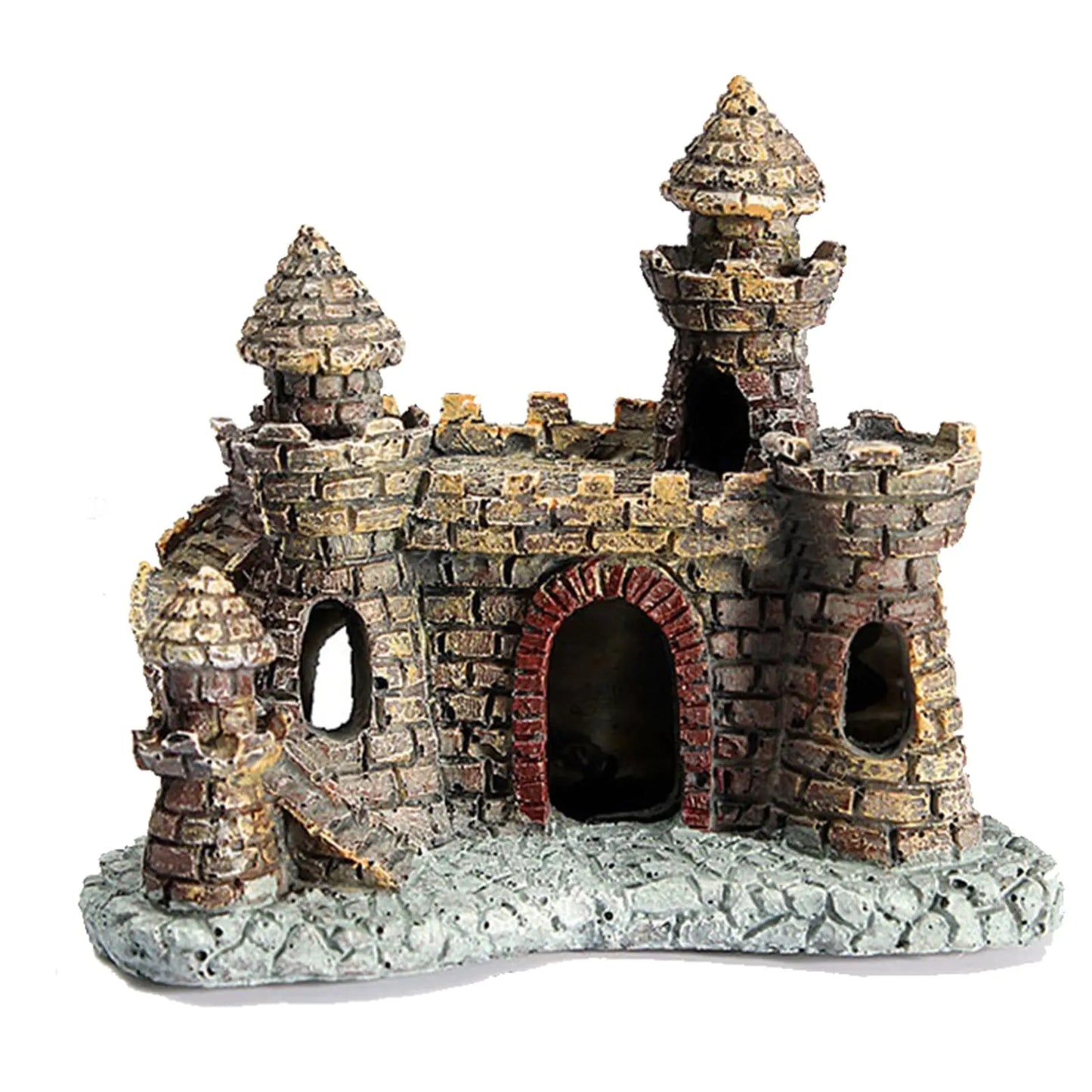 HoneTeek Resin Castle Fish Tank Decorations Vintage Castle Large Aquarium Decorations for Betta Cichlid Goldfish Shrimps Hermit Crabs Fish Tank Supplies Accessories for Freshwater and Saltwater