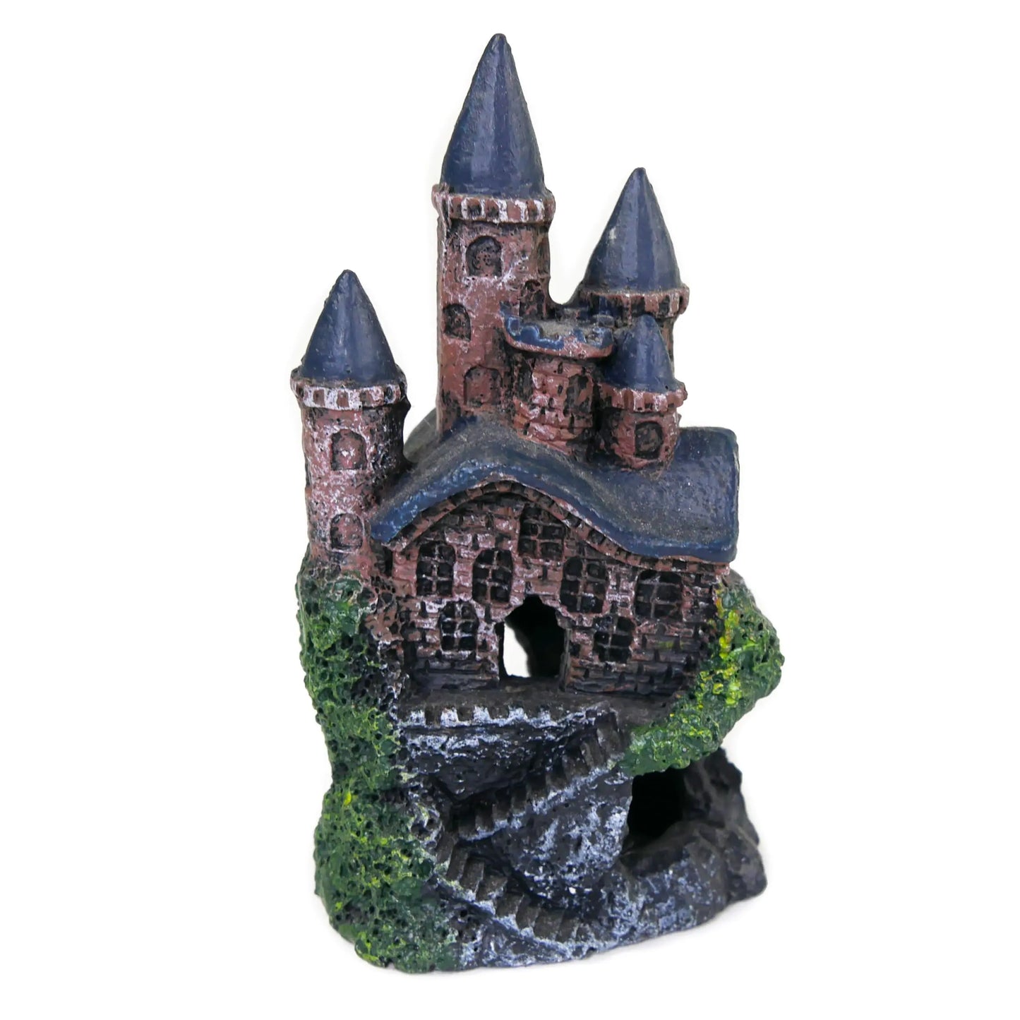 Penn-PLAX Age-of-Magic Magical Mini Castle Aquarium Decoration – Safe for Freshwater and Saltwater Fish Tanks – Gray