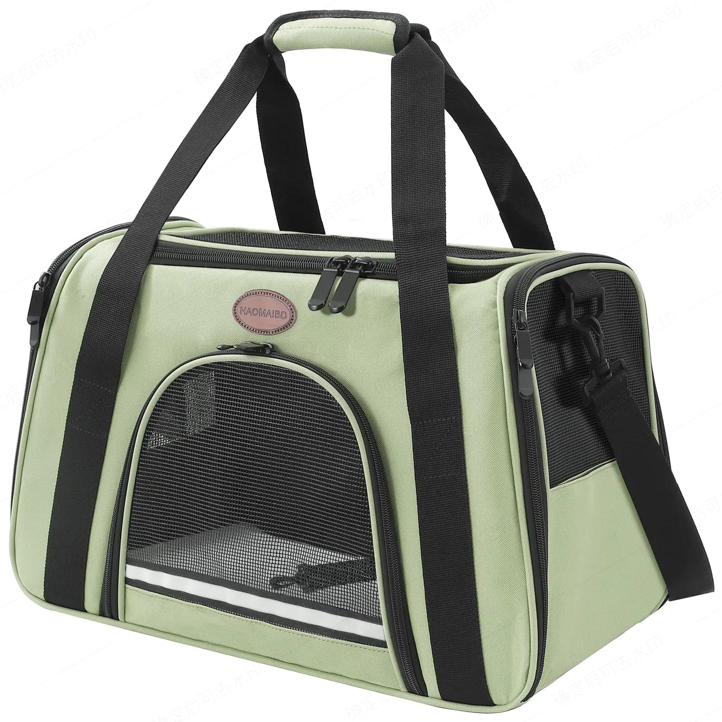 ROSEBB Cat Carrier Dog Carrier Pet Carriers for Medium Small Cats Dogs Puppies up to 15 LbsTSA Airline Approved Small Dog Cat Carriers Soft SidedCollapsible Travel Puppy Carrier (Green Large)