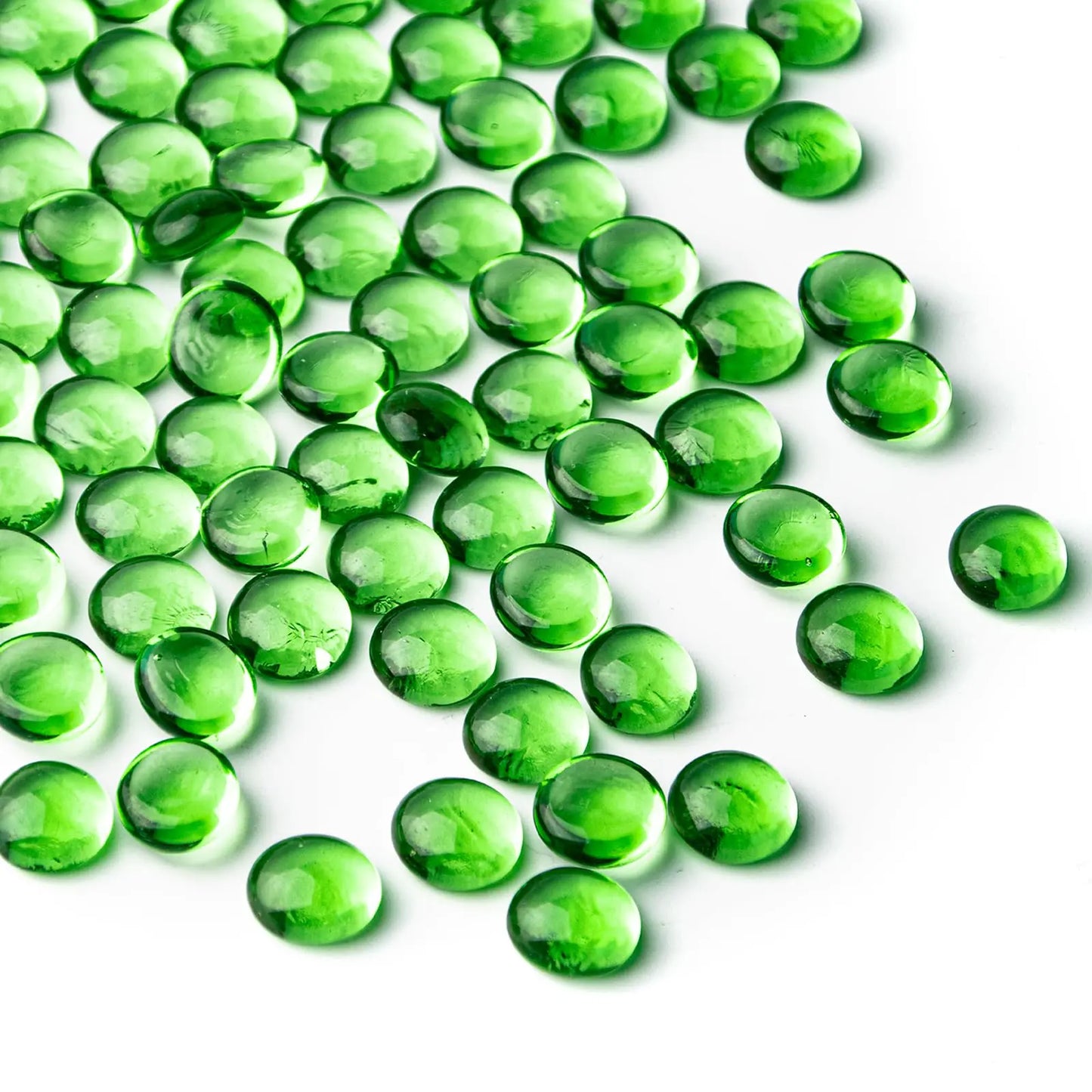 1 LB Green Glass Marbles Mini Flat Glass Beads~150 PCS for Vase Fillers Floral Bottom Mancala Gems Pebbles Fish Tank Rocks for Table AquariumHome Decor Art Craft Supplies(0.5"~0.7")